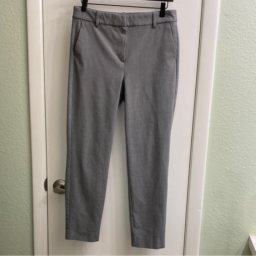 J. Crew Gray Ankle-Length Cropped Pants with Tailored Fit
